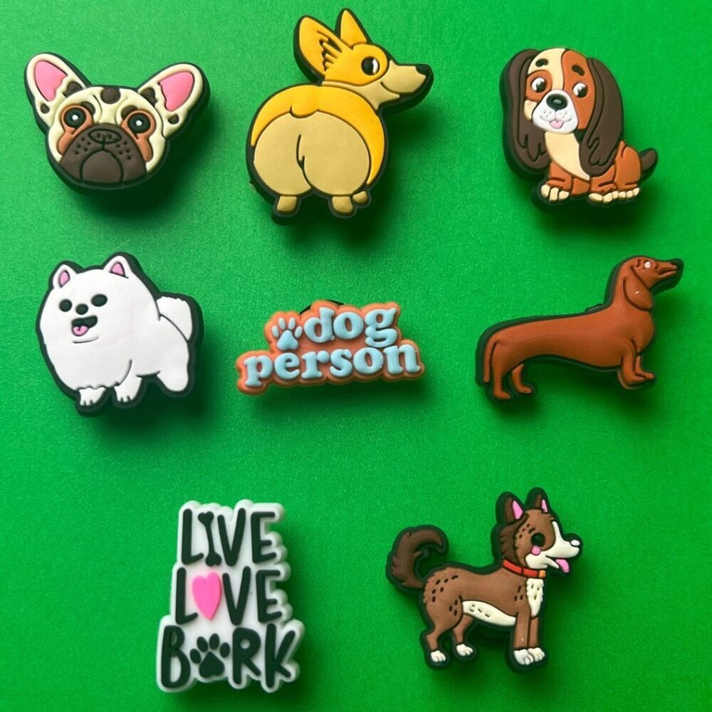 Dogs Crocs Shoe Charms Set of 8 - jibbitz Charms